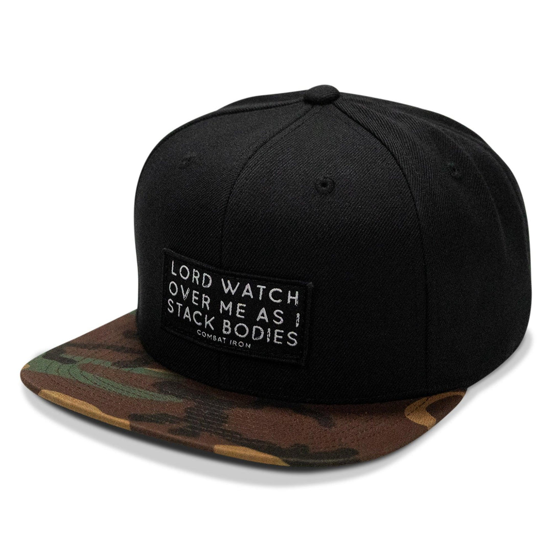 One Revolver Surfboards - Lord Watch Over Me As I Stack Bodies Patch Flatbill SnapBack Hat HEADWEAR