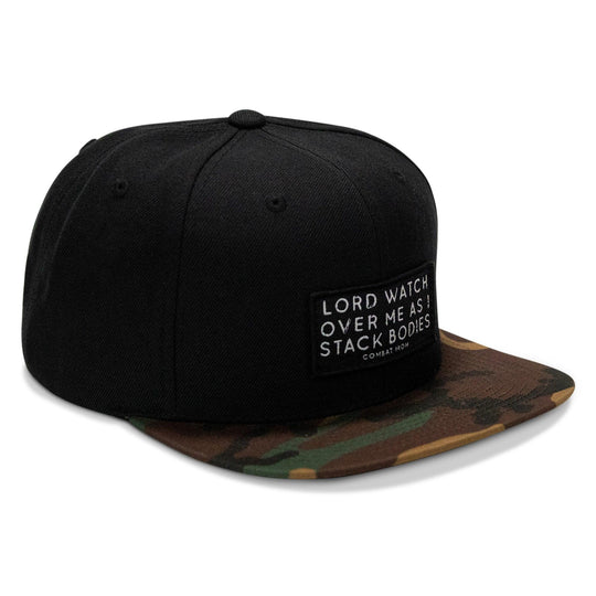 One Revolver Surfboards - Lord Watch Over Me As I Stack Bodies Patch Flatbill SnapBack Hat HEADWEAR