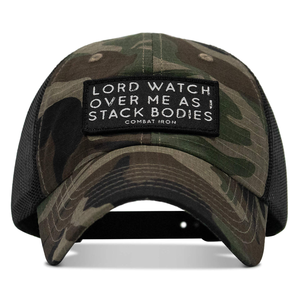 One Revolver Surfboards - Lord Watch Over Me As I Stack Bodies Patch Tactical Ripstop Mesh Snapback Hat HEADWEAR