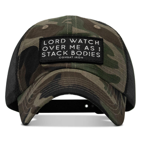 One Revolver Surfboards - Lord Watch Over Me As I Stack Bodies Patch Tactical Ripstop Mesh Snapback Hat HEADWEAR