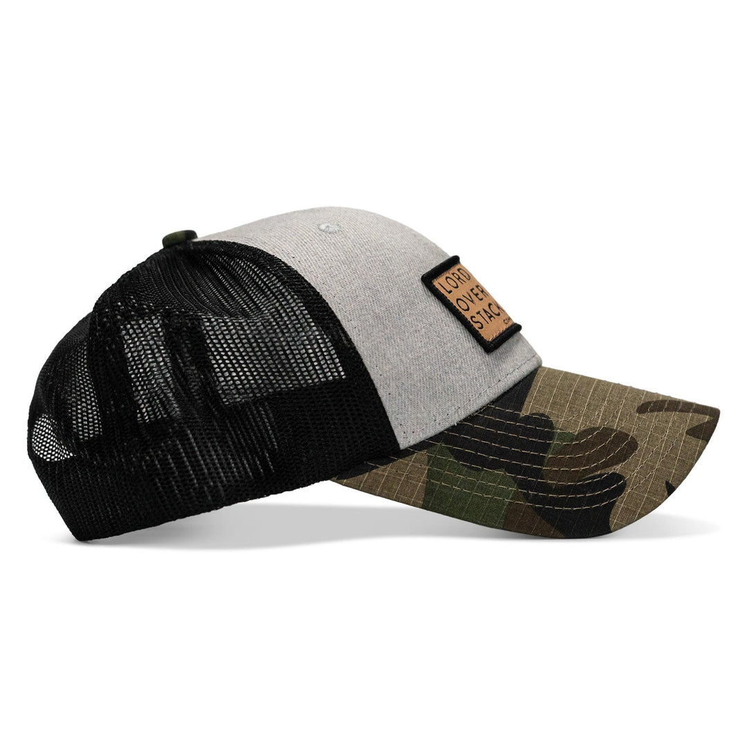 One Revolver Surfboards - Lord Watch Over Me As I Stack Bodies Tan Patch Snapback Hat HEADWEAR