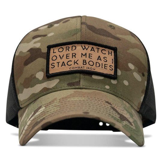 One Revolver Surfboards - Lord Watch Over Me As I Stack Bodies Tan Patch Snapback Hat HEADWEAR