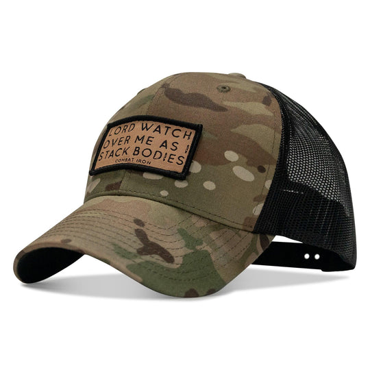 One Revolver Surfboards - Lord Watch Over Me As I Stack Bodies Tan Patch Snapback Hat HEADWEAR