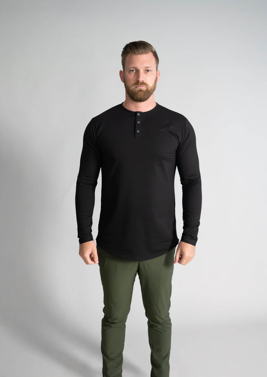L/S Henley Curved Hem VX - One Revolver Surfboards