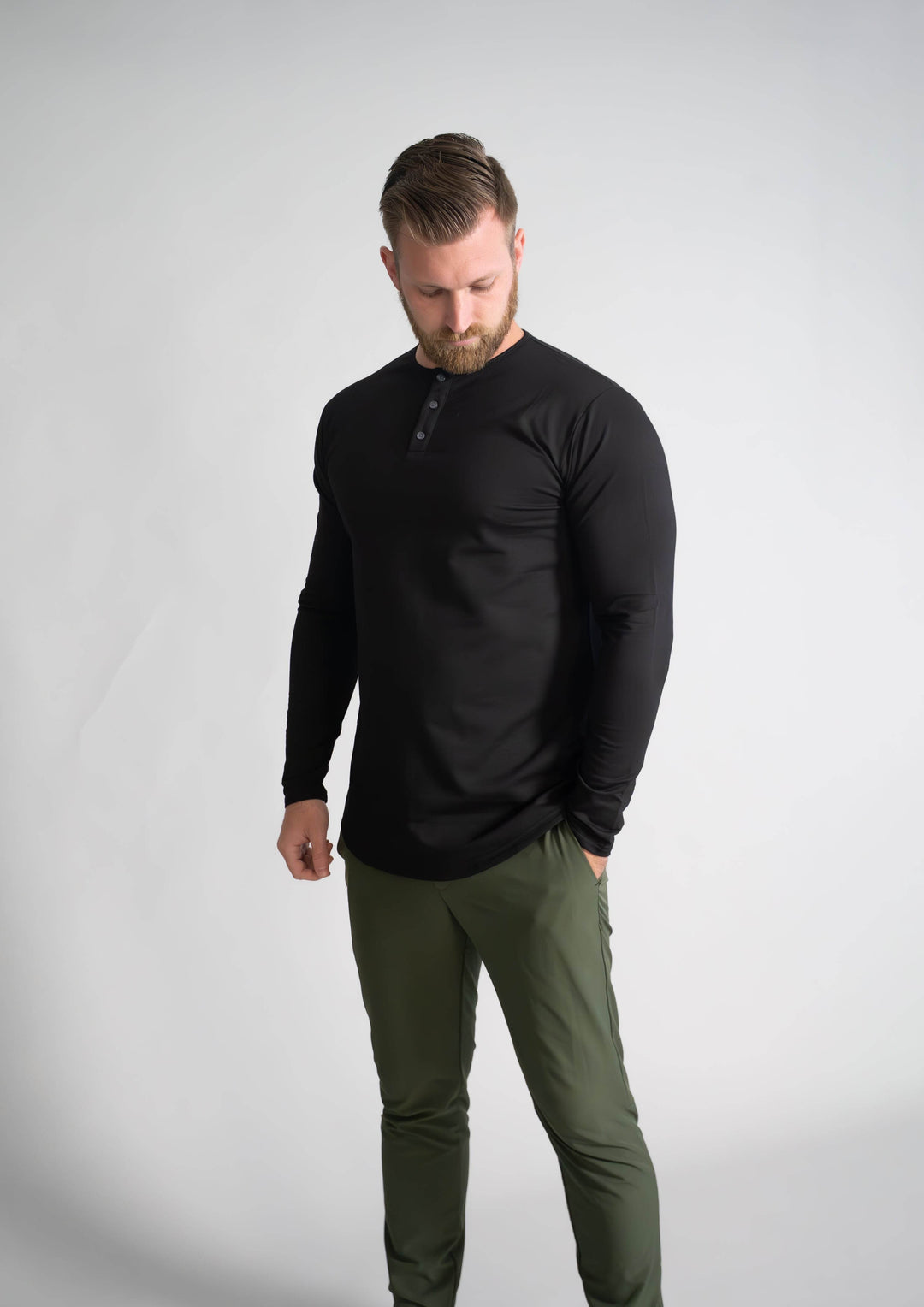 L/S Henley Curved Hem VX - One Revolver Surfboards