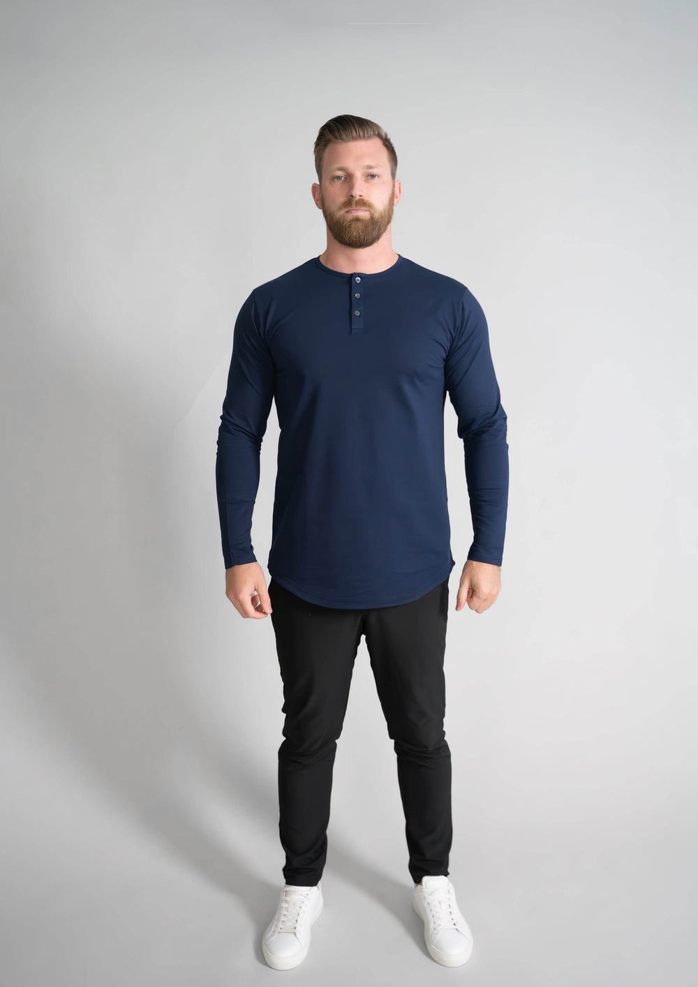 L/S Henley Curved Hem VX - One Revolver Surfboards