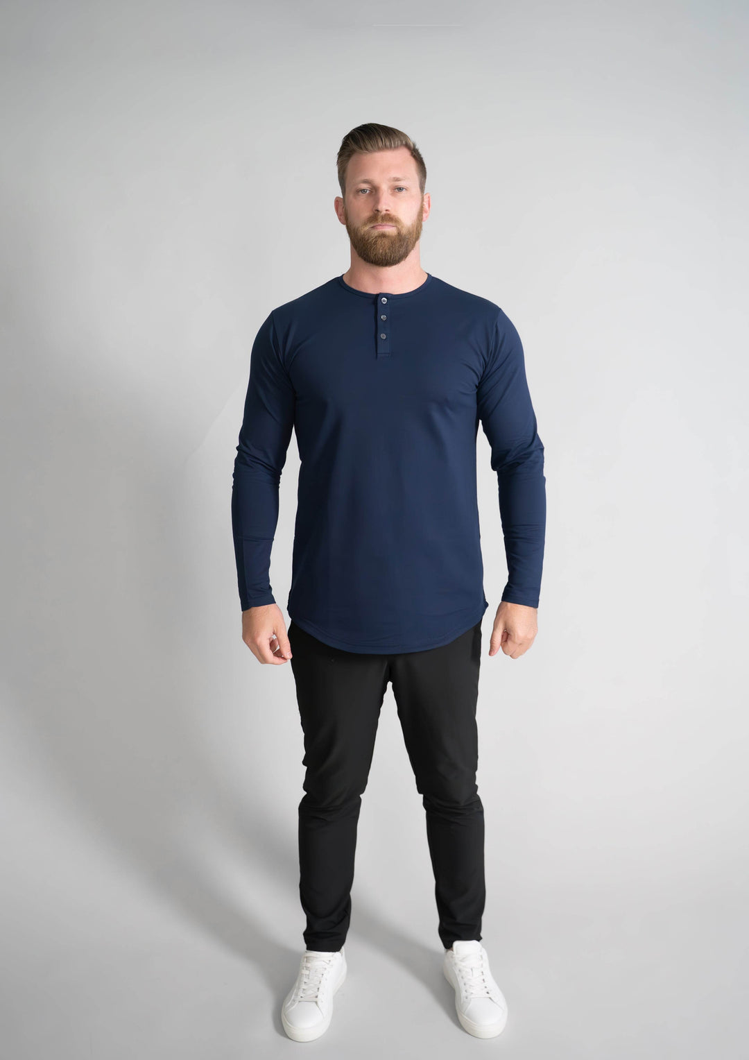 L/S Henley Curved Hem VX - One Revolver Surfboards