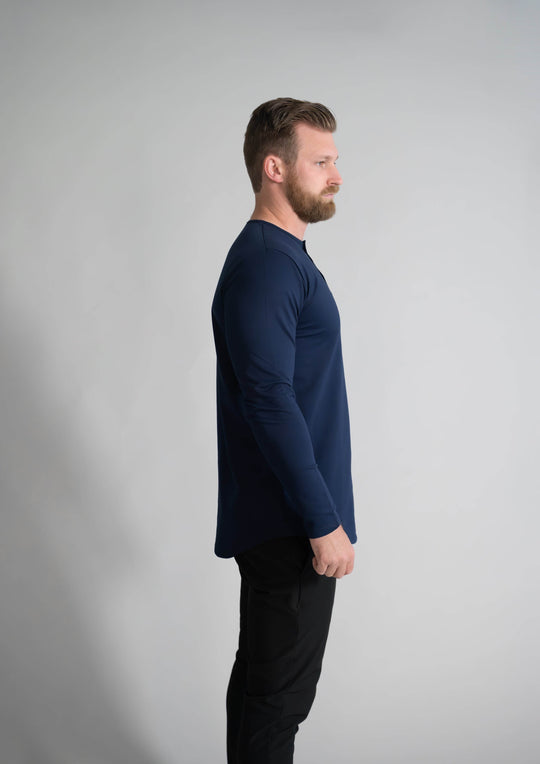 L/S Henley Curved Hem VX - One Revolver Surfboards