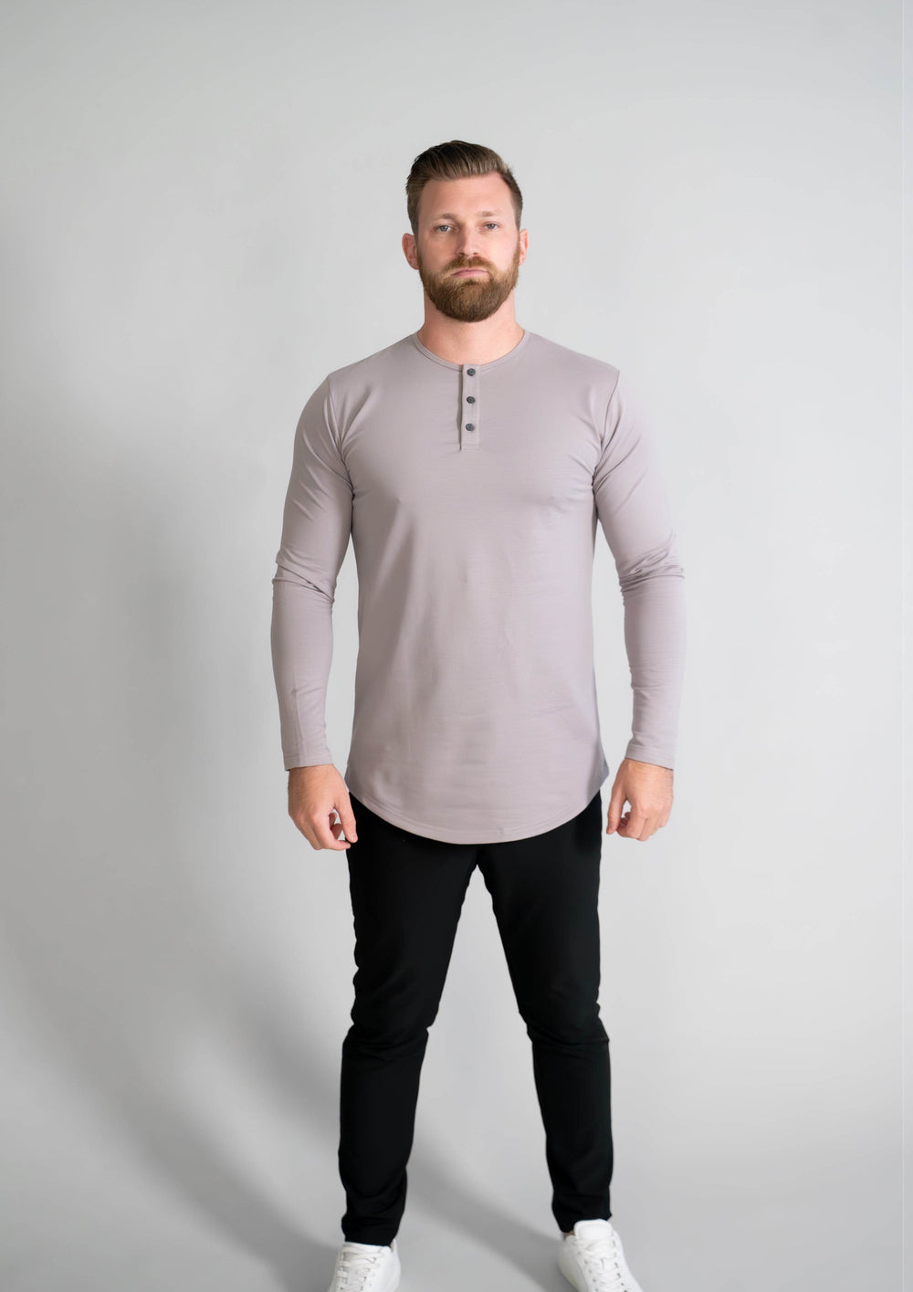 L/S Henley Curved Hem VX - One Revolver Surfboards