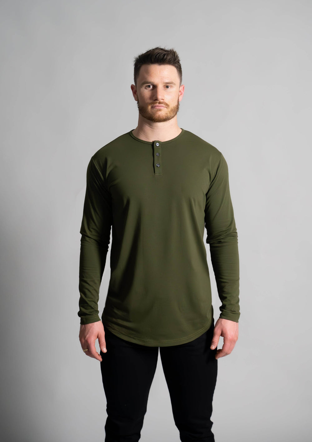 L/S Henley Curved Hem - One Revolver Surfboards