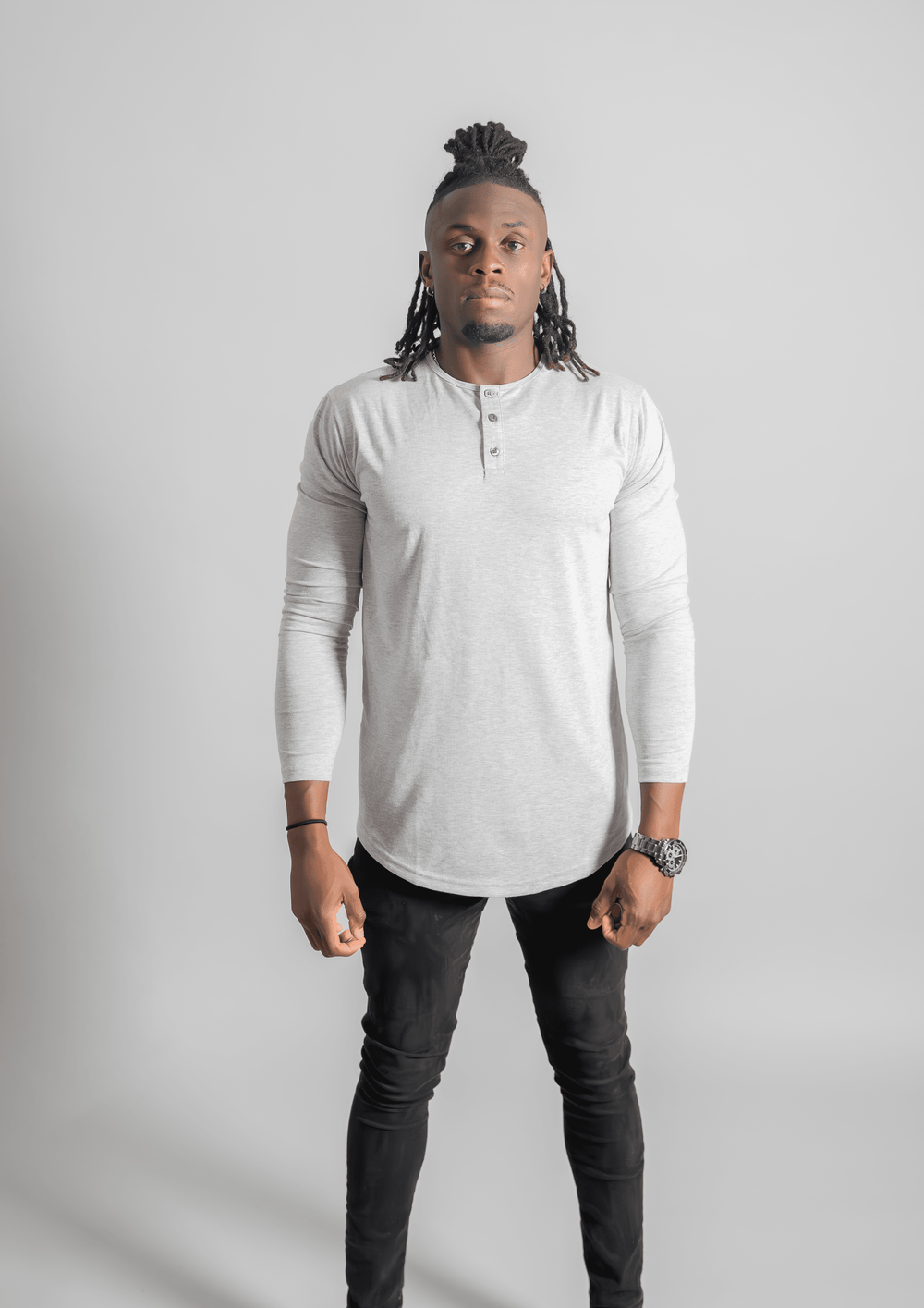 L/S Henley Curved Hem - One Revolver Surfboards