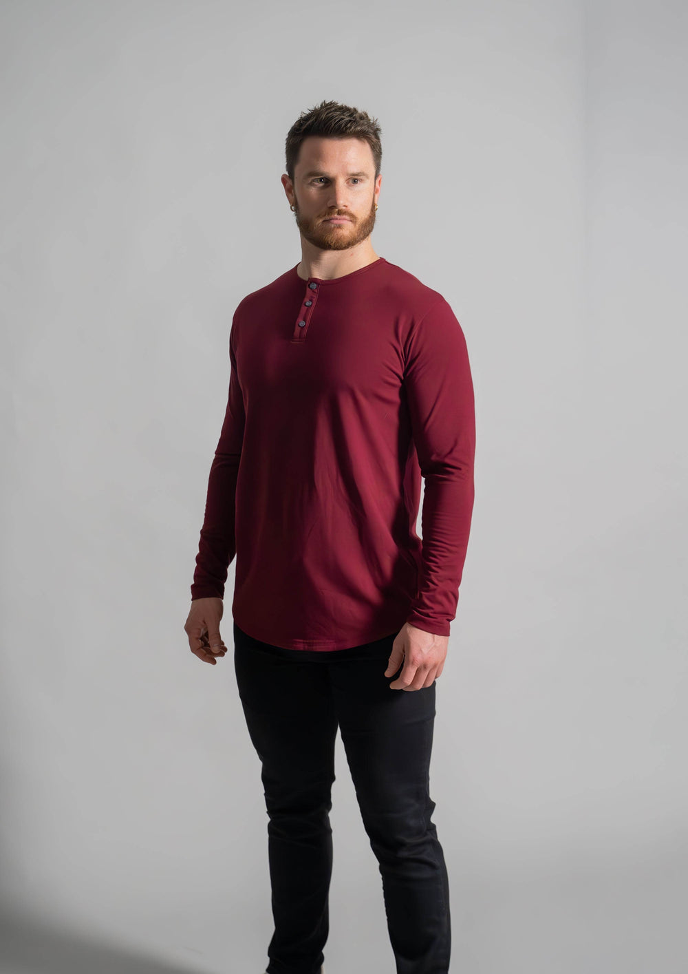 L/S Henley Curved Hem - One Revolver Surfboards