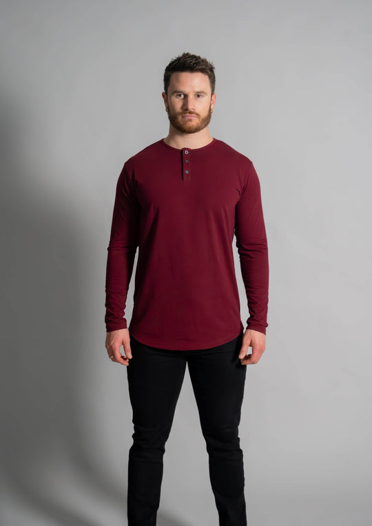 L/S Henley Curved Hem - One Revolver Surfboards