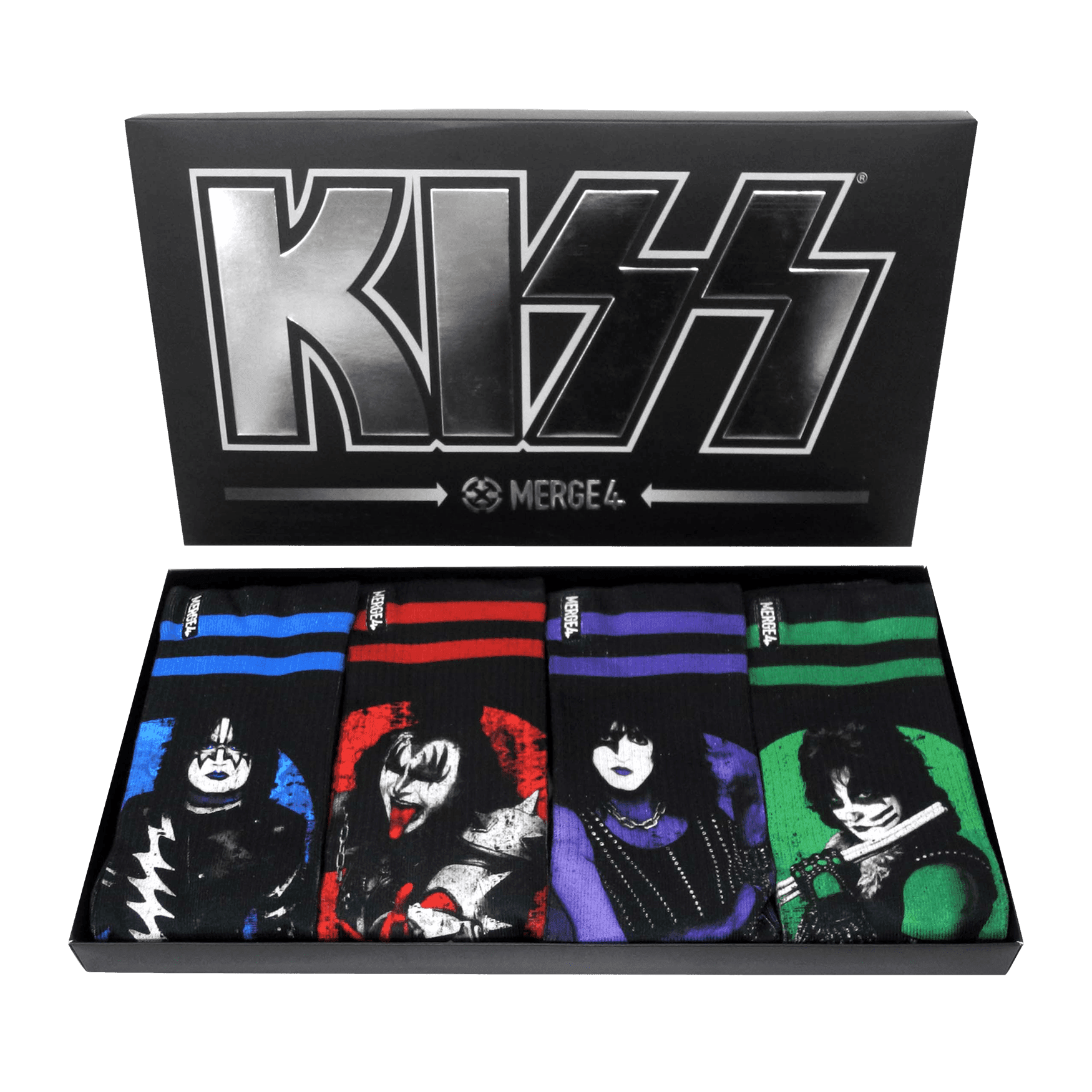 Merge4 KISS Collection LTD Crew Socks Box Set (4 Pairs) - One Revolver Surfboards