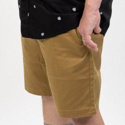 Volcom Frickin Elastic Waist Shorts - Dark Khaki - One Revolver Surfboards