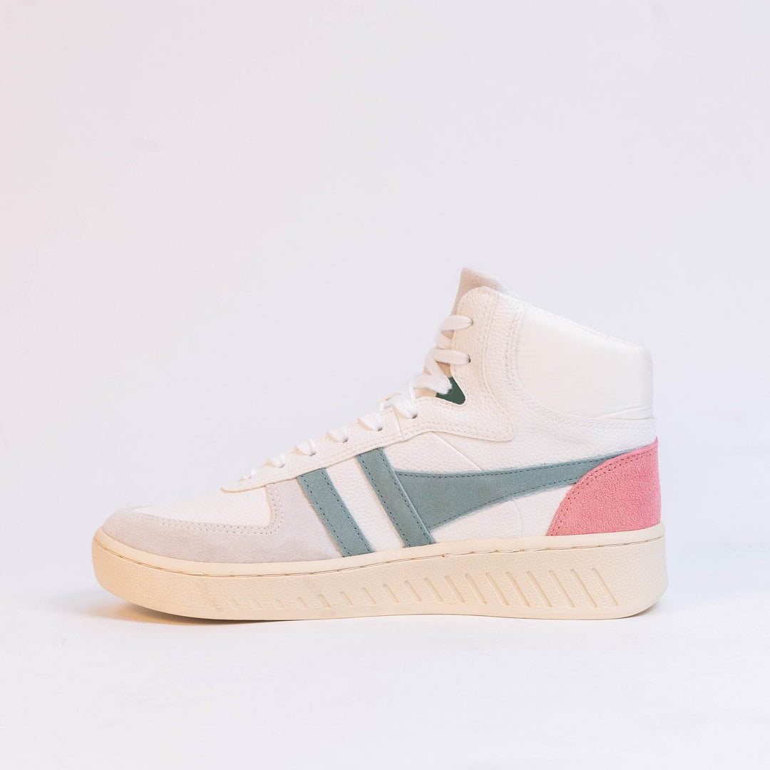 Gola Slam Trident Sneakers - White/Green Mist/Coral Pink - One Revolver Surfboards