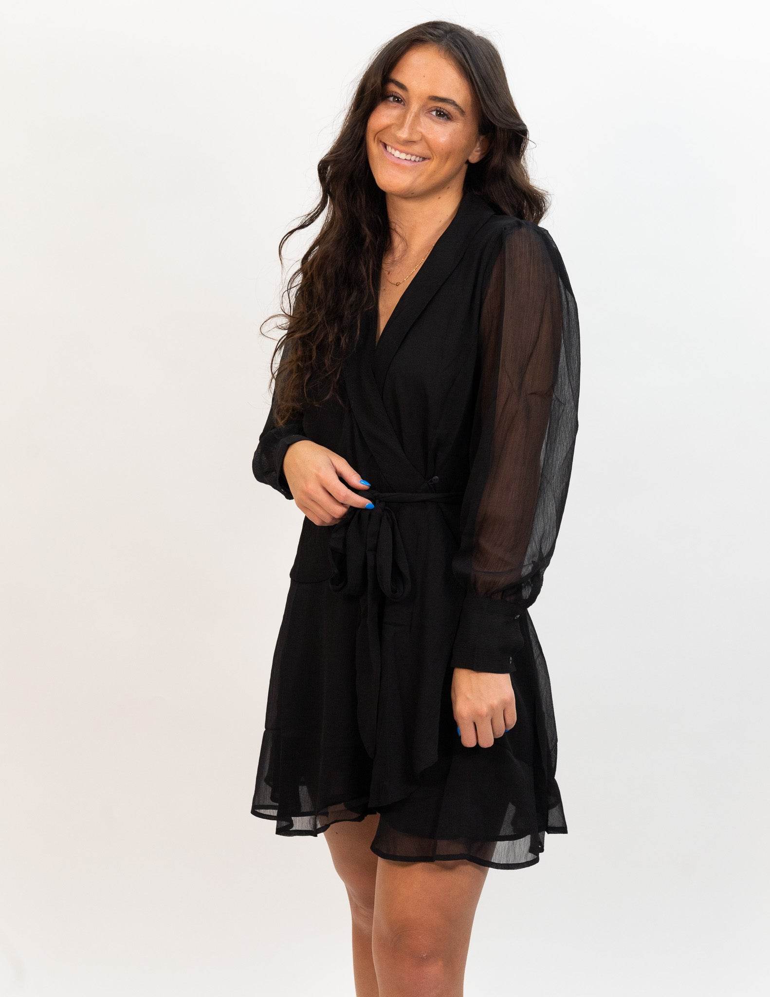 Wild Pony Short Black Wrap Dress - Black - One Revolver Surfboards