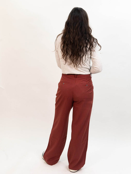 Wild Pony Pinstripe Suit Pants - Burgundy - One Revolver Surfboards
