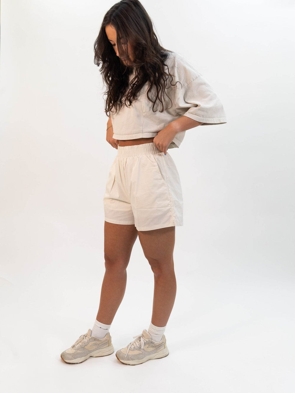 Miou Muse Cool Soft Fabric Shorts - Ecru - One Revolver Surfboards