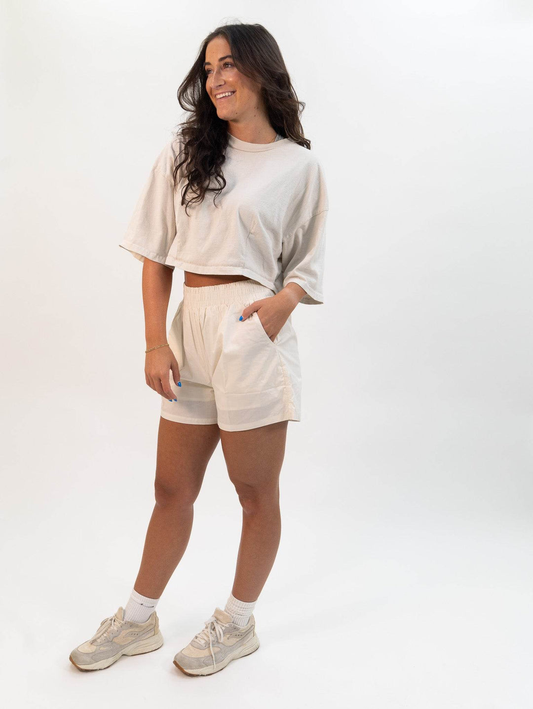 Miou Muse Cool Soft Fabric Shorts - Ecru - One Revolver Surfboards