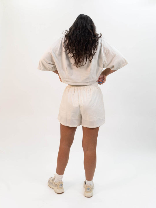 Miou Muse Cool Soft Fabric Shorts - Ecru - One Revolver Surfboards