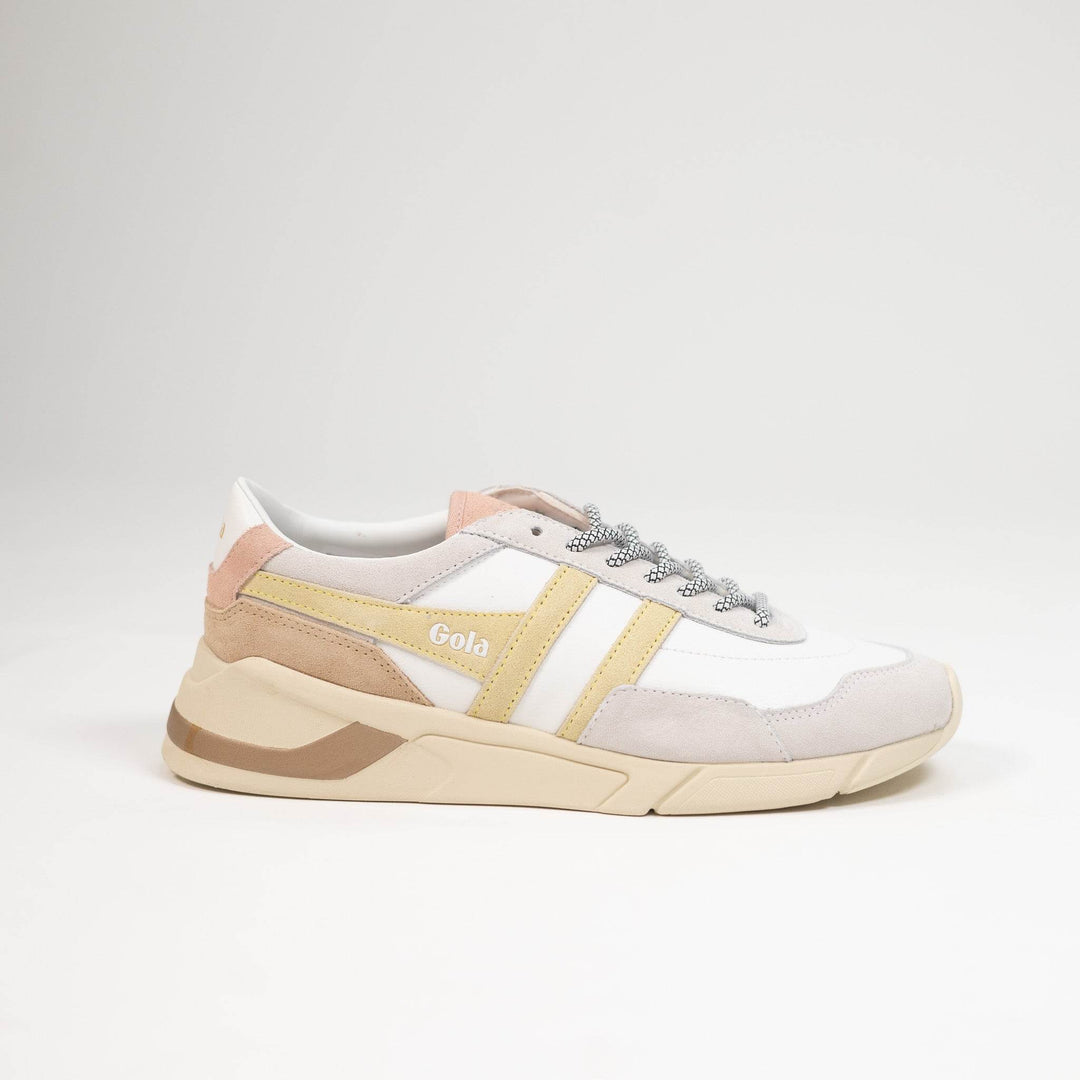 Gola Classics Women's Eclipse Pure Sneakers - White/Lemon/Pearl Pink - One Revolver Surfboards
