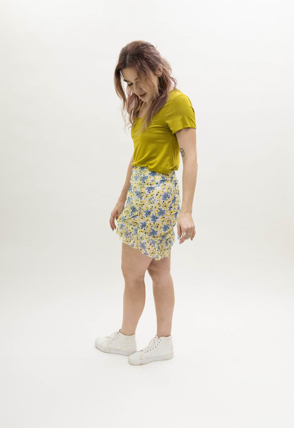 Wild Pony Flower print draped mini skirt - Doiloi Print - One Revolver Surfboards