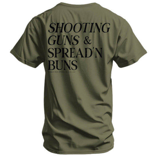 Shooting Guns & Spread'n Buns Men's T-Shirt - One Revolver Surfboards