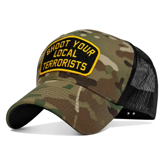 Shoot Your Local Terrorists Patch Snapback Hat - One Revolver Surfboards