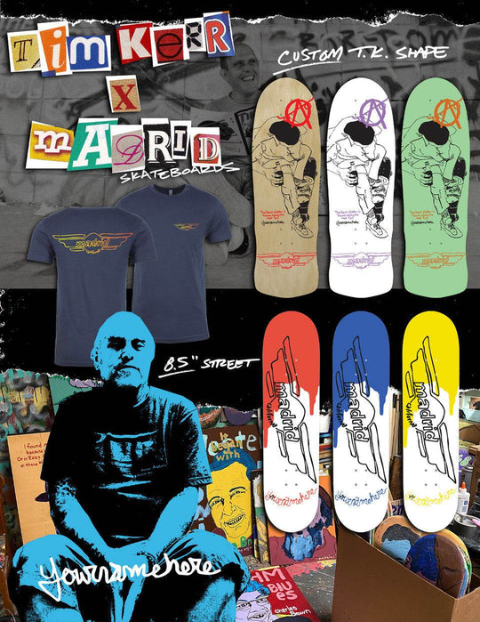 Madrid x Tim Kerr OS Shape LTD of 250 Skateboard Deck - One Revolver Surfboards