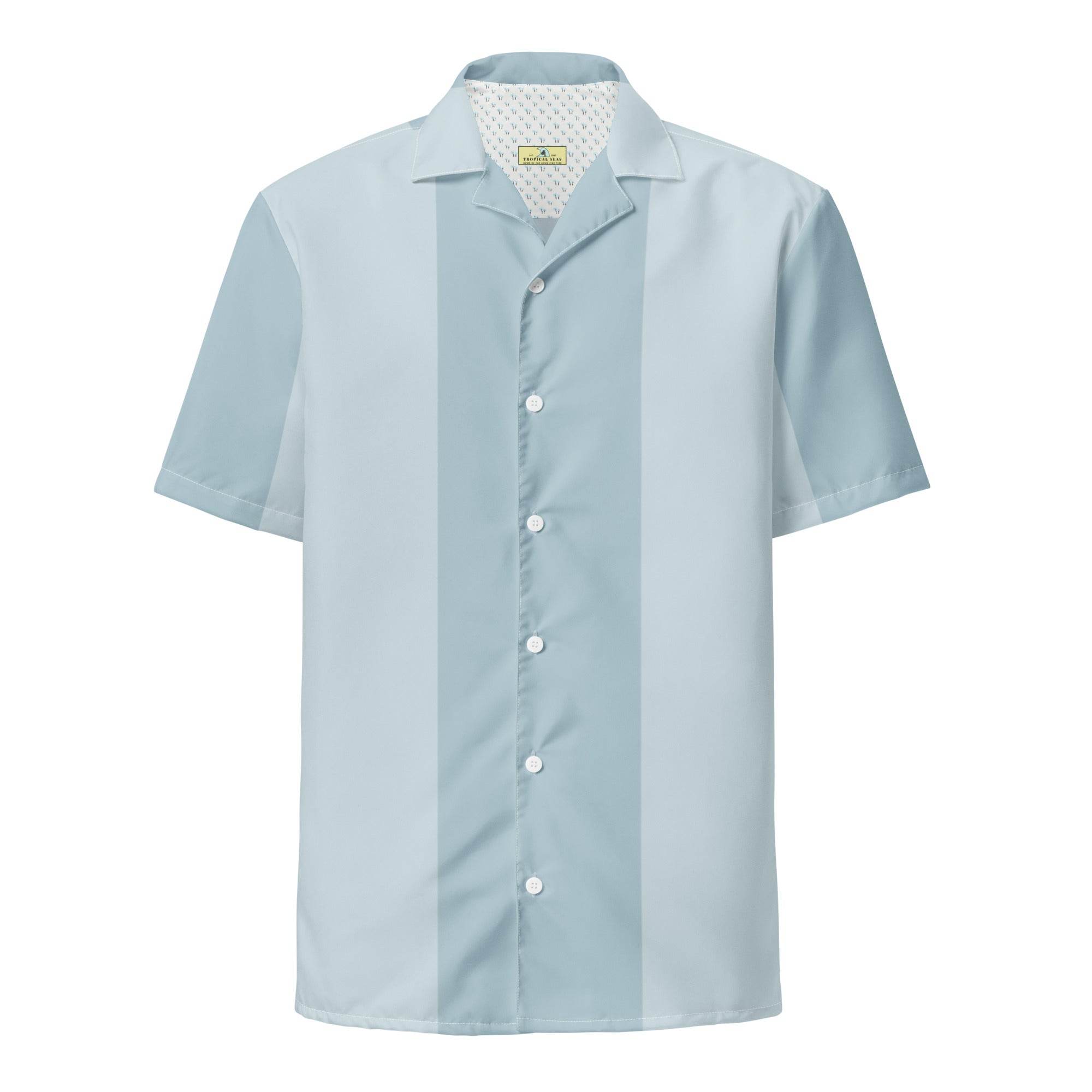 Mako Blue & Gray Button Down Camp Shirt - One Revolver Surfboards