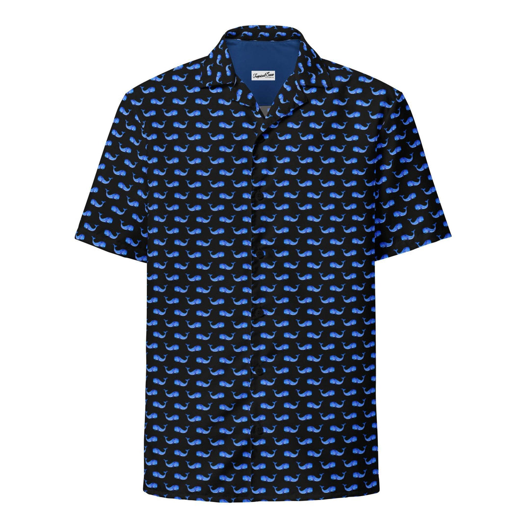 Midnight Whale Party Button Down Hawaiian Shirt - One Revolver Surfboards