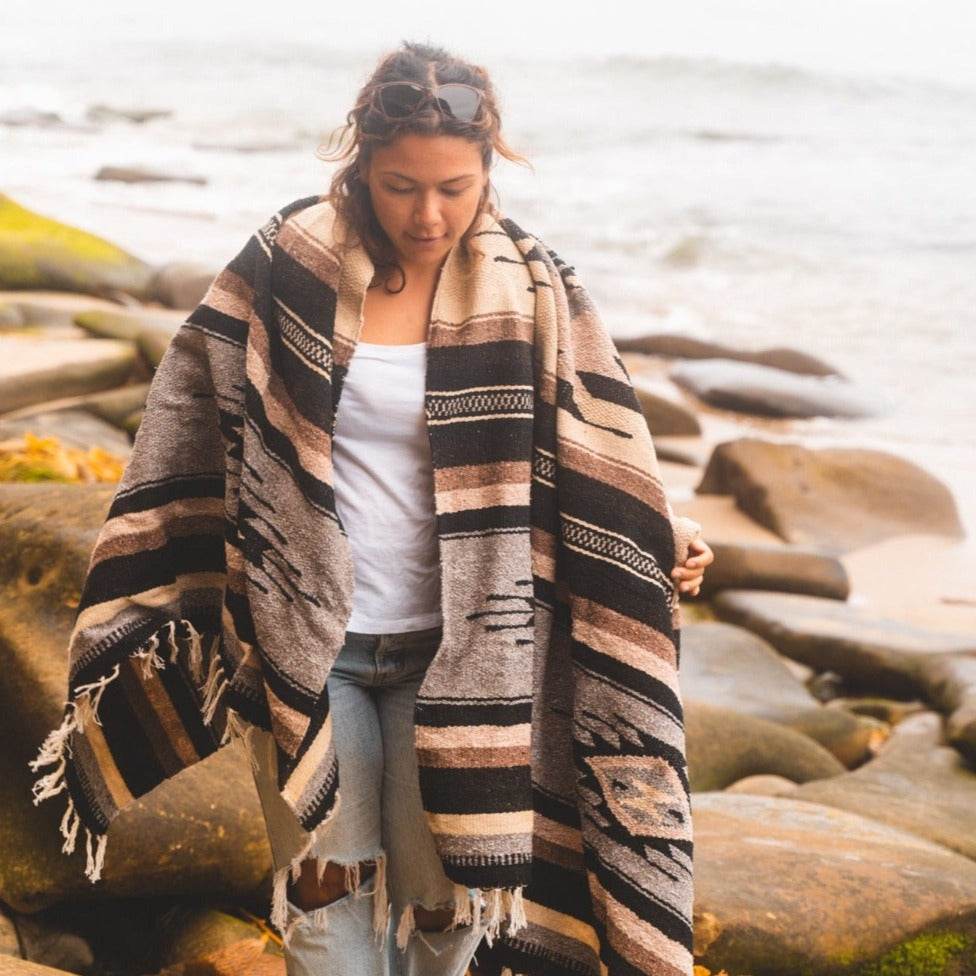 Brown Wool Mexican Blanket - One Revolver Surfboards