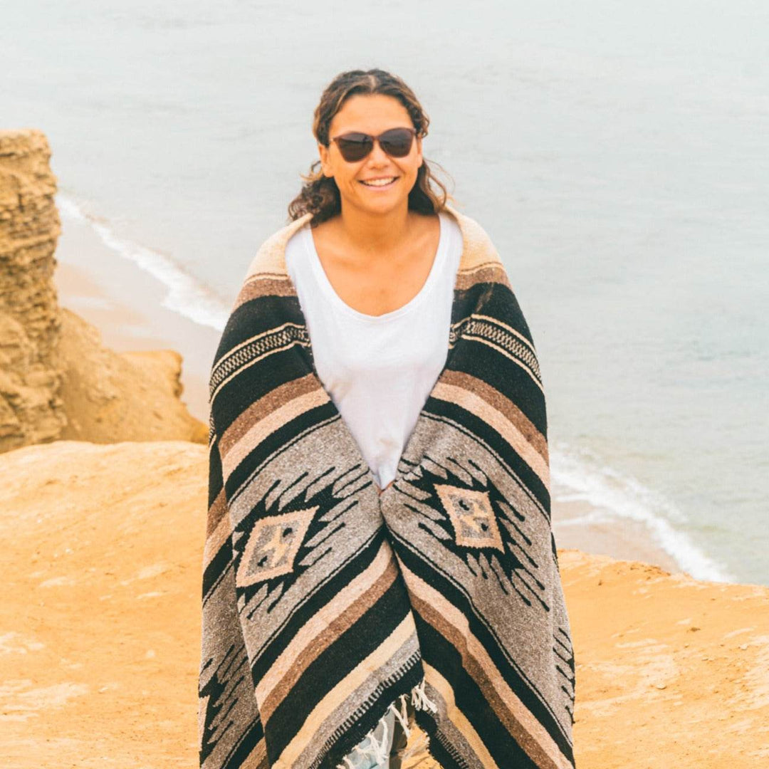 Brown Wool Mexican Blanket - One Revolver Surfboards