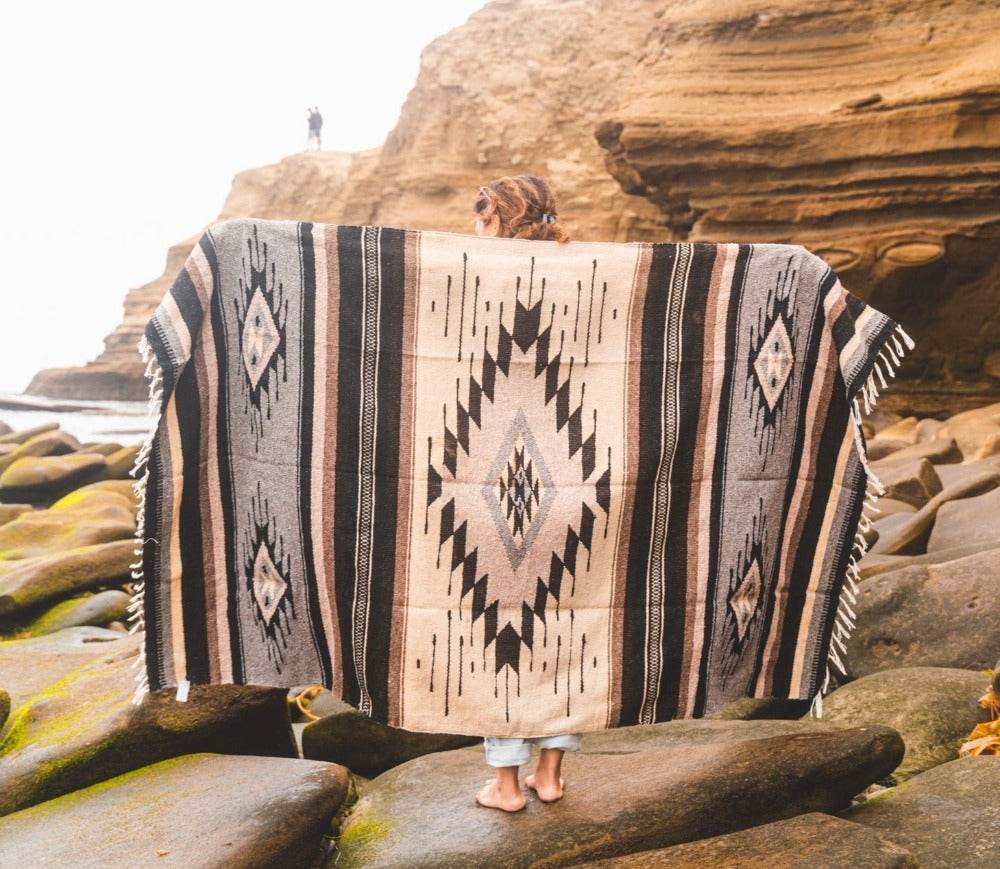 Brown Wool Mexican Blanket - One Revolver Surfboards