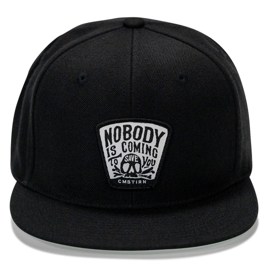 One Revolver Surfboards - Nobody Is Coming To Save You Skull Patch Flatbill Snapback Hat HEADWEAR