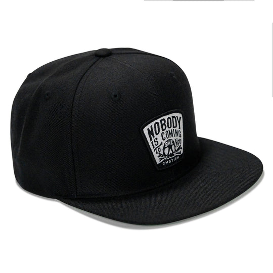 One Revolver Surfboards - Nobody Is Coming To Save You Skull Patch Flatbill Snapback Hat HEADWEAR