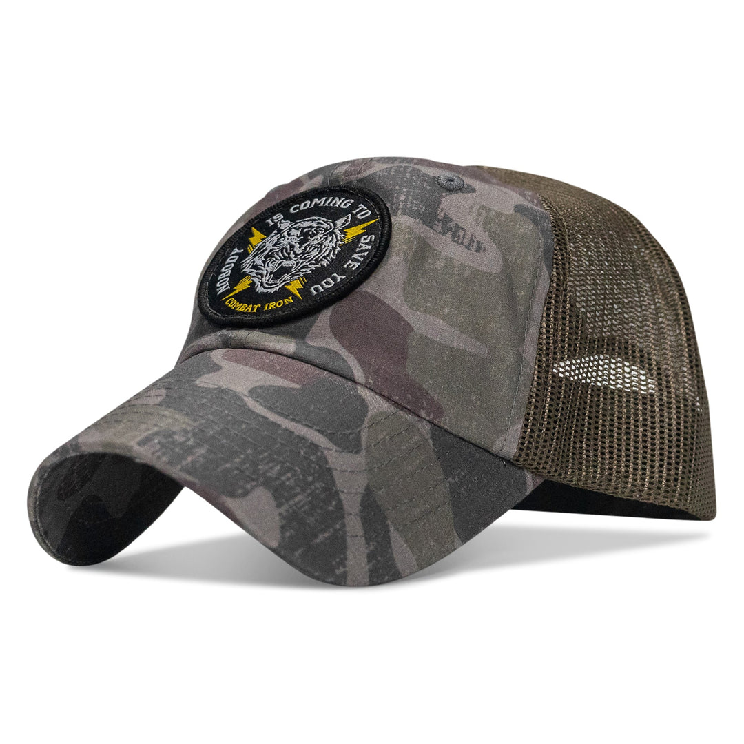 One Revolver Surfboards - Nobody is Coming To Save You Patch Tactical Ripstop Mesh Snapback Hat HEADWEAR