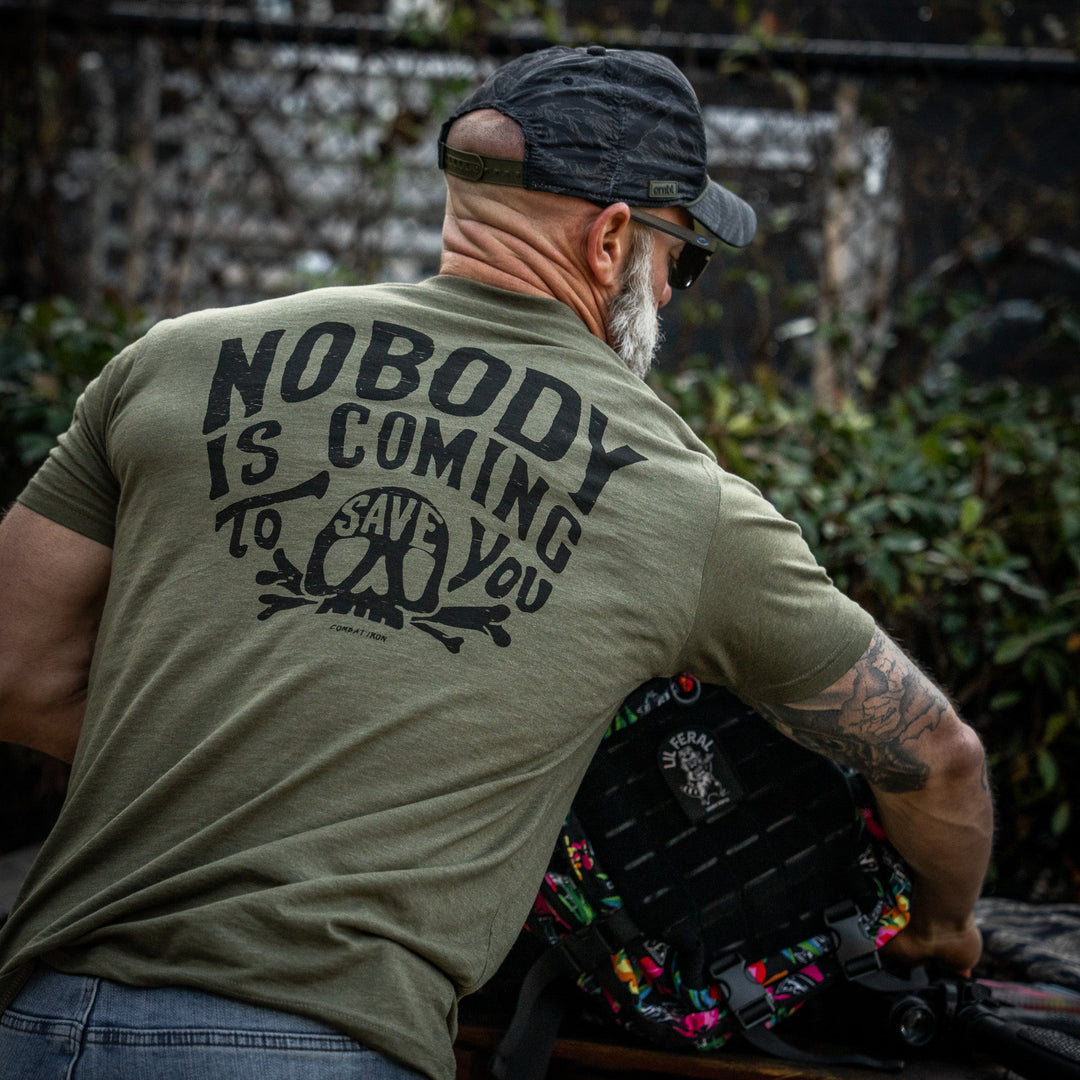 Nobody Is Coming To Save You Skull Men's T-Shirt