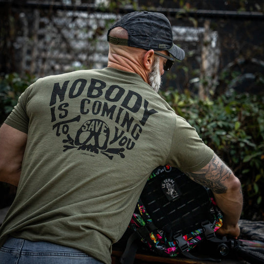 Nobody Is Coming To Save You Skull Men's T-Shirt