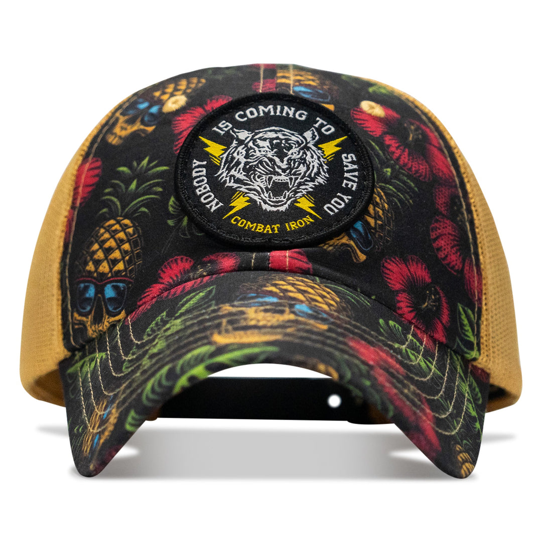 One Revolver Surfboards - Nobody is Coming To Save You Patch Tactical Ripstop Mesh Snapback Hat HEADWEAR