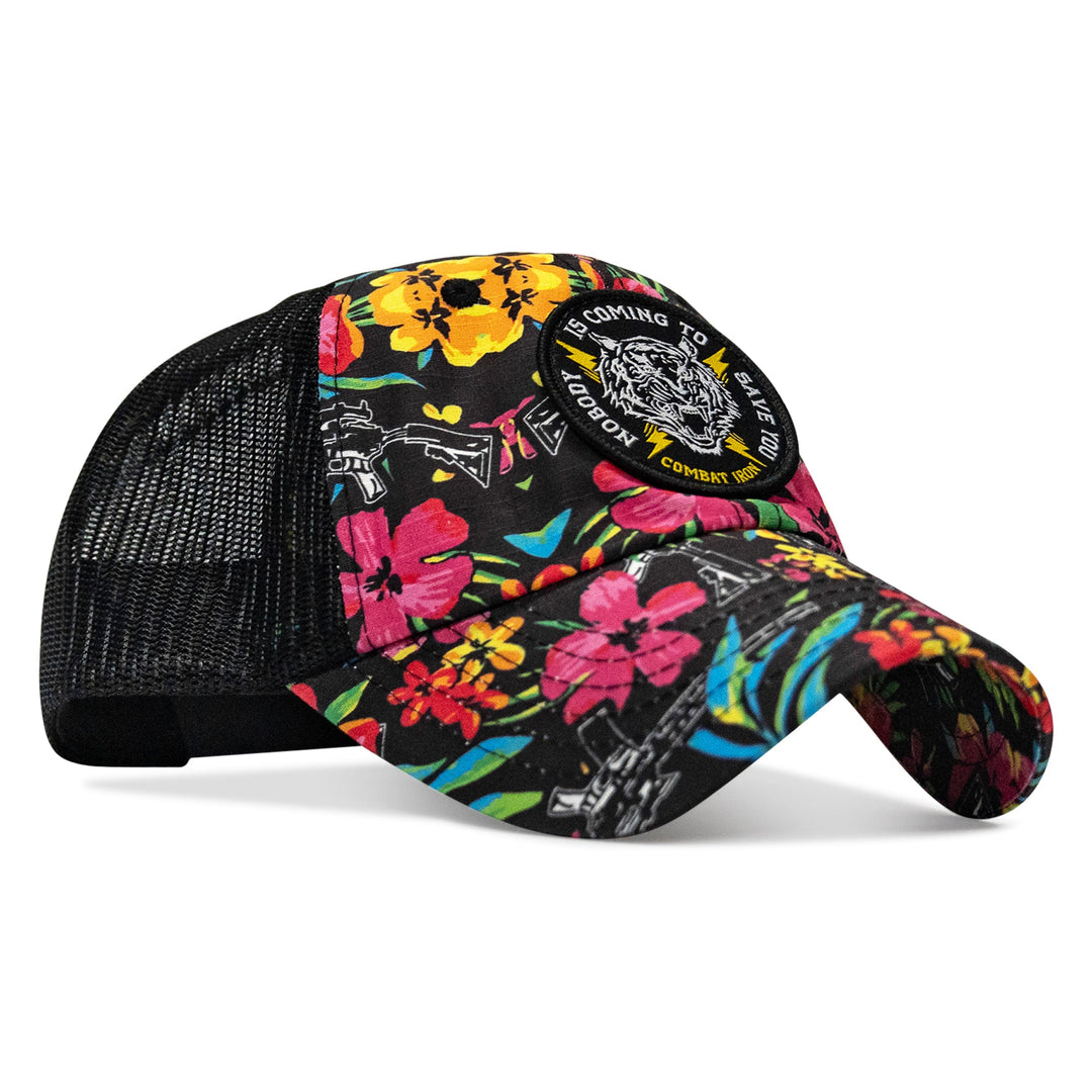 One Revolver Surfboards - Nobody is Coming To Save You Patch Tactical Ripstop Mesh Snapback Hat HEADWEAR
