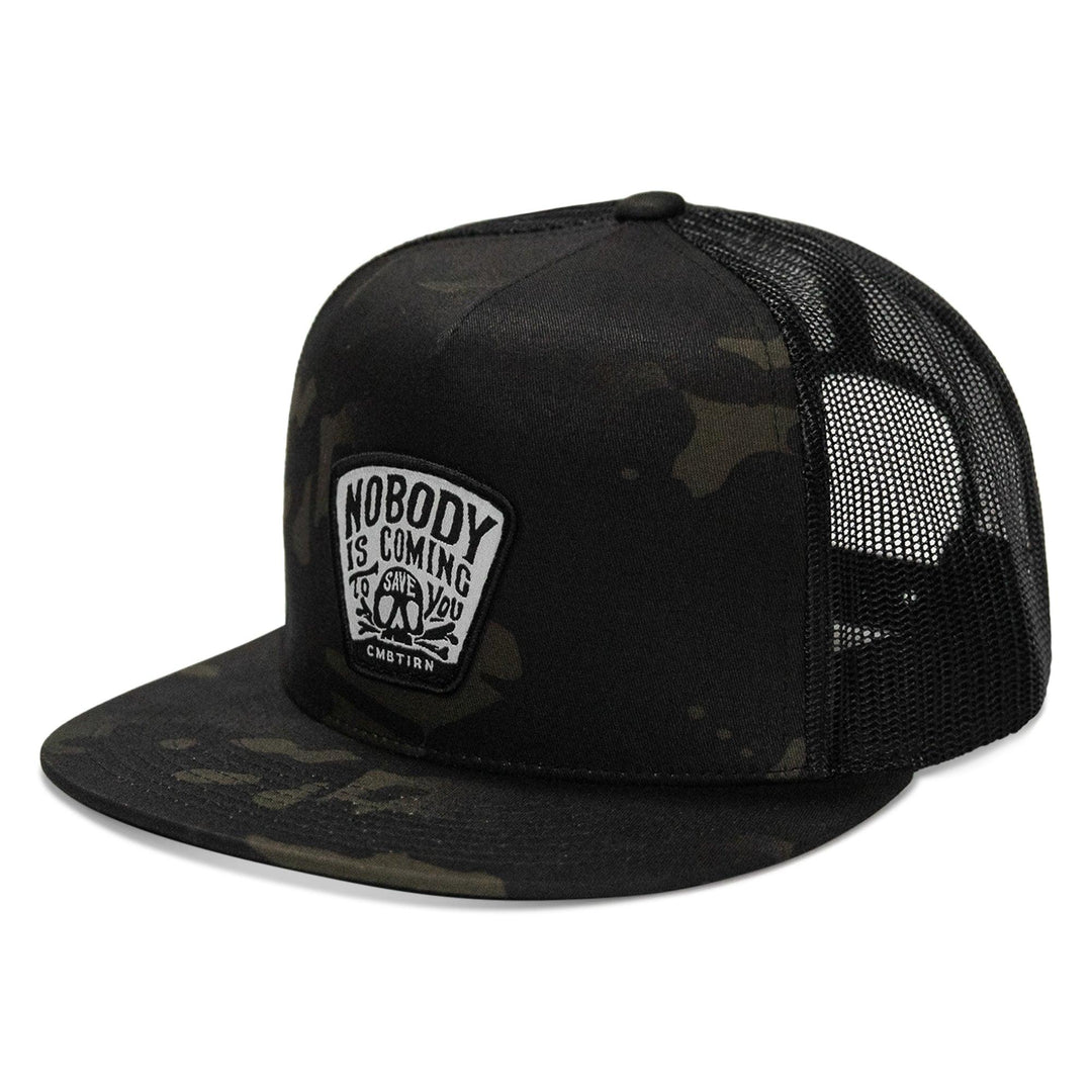 One Revolver Surfboards - Nobody Is Coming To Save You Skull Patch Flatbill Snapback Hat HEADWEAR