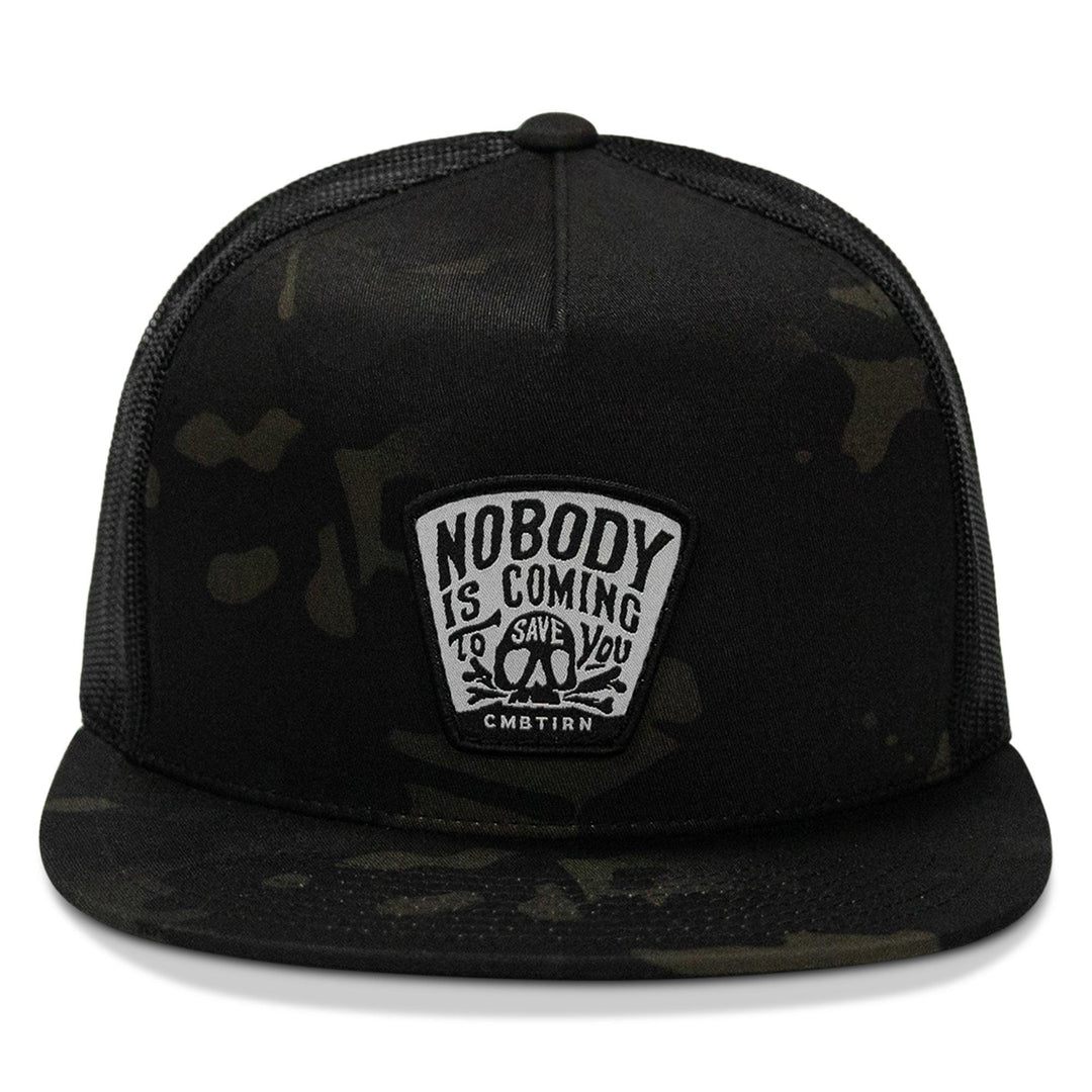 One Revolver Surfboards - Nobody Is Coming To Save You Skull Patch Flatbill Snapback Hat HEADWEAR