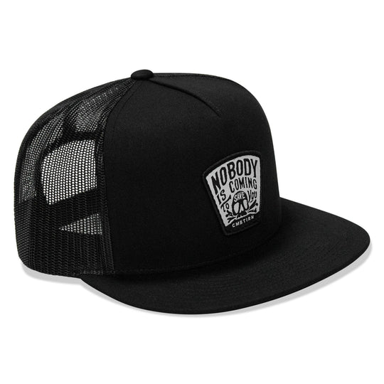 One Revolver Surfboards - Nobody Is Coming To Save You Skull Patch Flatbill Snapback Hat HEADWEAR