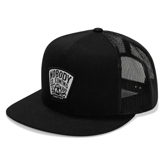 One Revolver Surfboards - Nobody Is Coming To Save You Skull Patch Flatbill Snapback Hat HEADWEAR