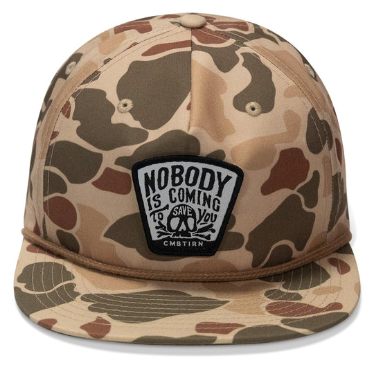 One Revolver Surfboards - Nobody Is Coming To Save You Skull Patch Flatbill Snapback Hat HEADWEAR