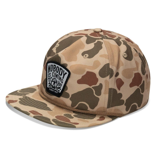 One Revolver Surfboards - Nobody Is Coming To Save You Skull Patch Flatbill Snapback Hat HEADWEAR