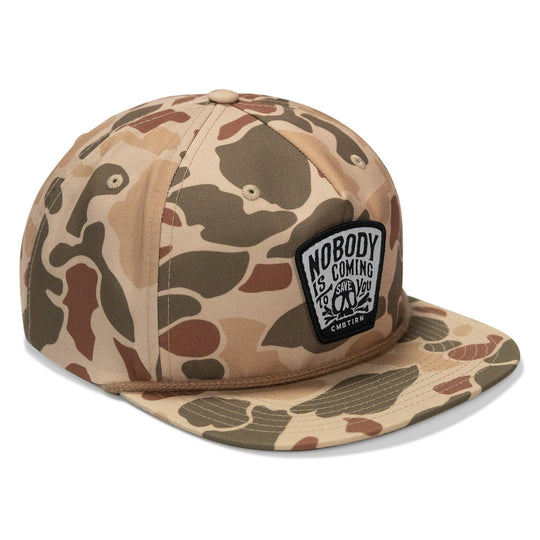 One Revolver Surfboards - Nobody Is Coming To Save You Skull Patch Flatbill Snapback Hat HEADWEAR