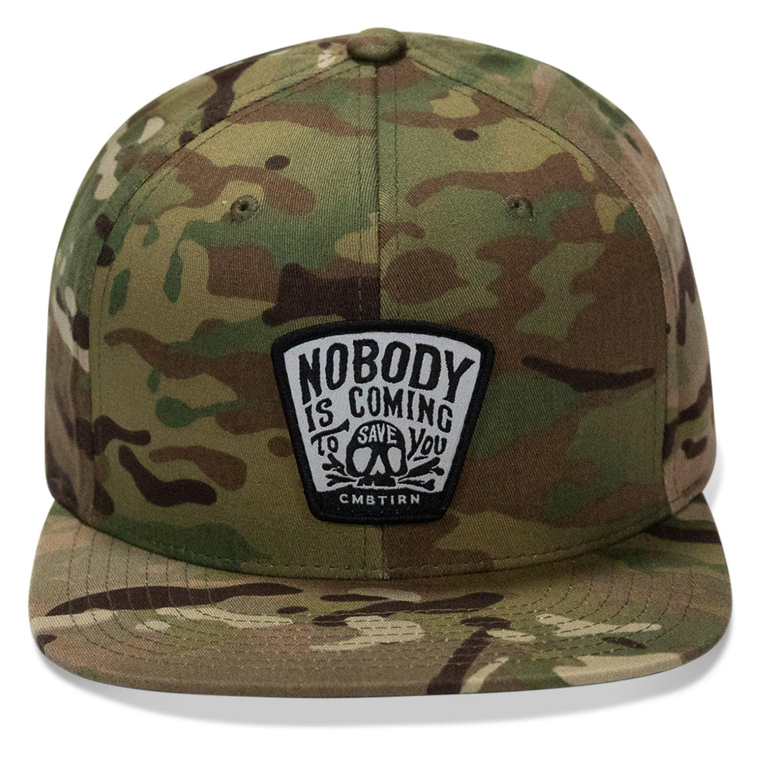 One Revolver Surfboards - Nobody Is Coming To Save You Skull Patch Flatbill Snapback Hat HEADWEAR